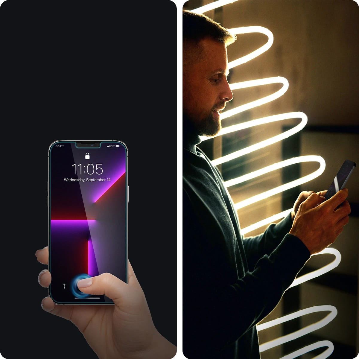 Szkło hartowane Spigen Glas.tr Slim Case Friendly Privacy 1-Pack dla iPhone 13 Pro Max